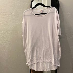 LuLaRoe Irma - solid white tunic tee with hi-low hem